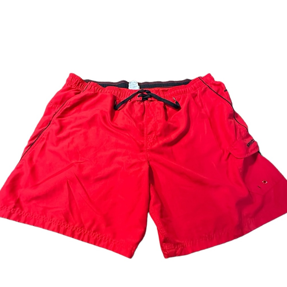 Speedo Men's XXL red Swim‎ Trunk Shorts Mesh Lined Pockets Casual